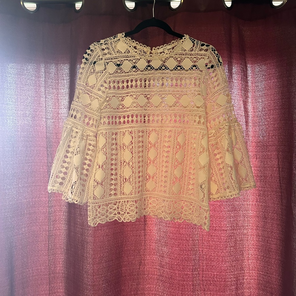 Elegant Cream Lace Women's Top
